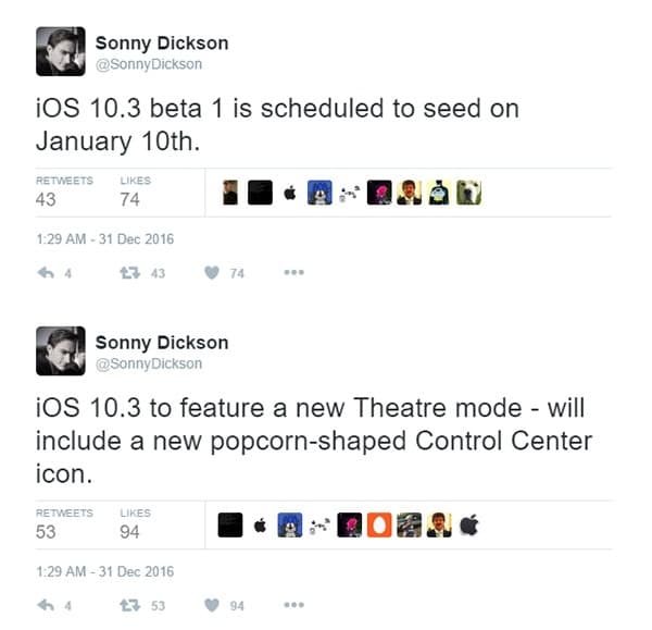 Apple sẽ bắt đầu phát hành iOS 10.3 beta vào ngày 10/1, thêm chế độ “Theatre” mới