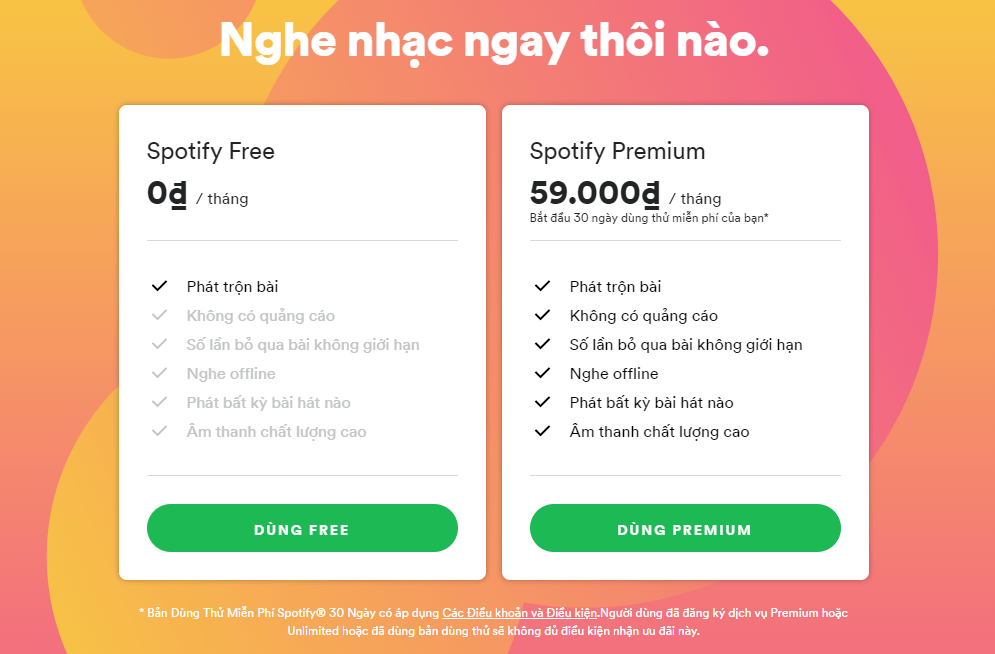 Đã có thể tải về và sử dụng Spotify tại Việt Nam,  gói premium chỉ 59k/tháng