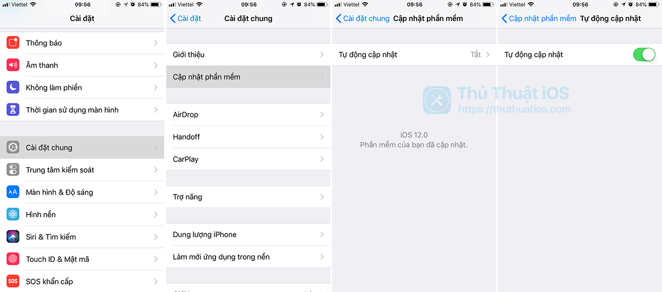 IOS 12 cho phép iPhone hoặc iPad tự động cập nhật khi có phần mềm iOS mới