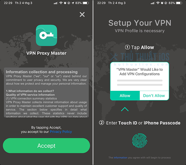Hướng dẫn sử dụng ứng dụng VPN Master cho thiết bị iOS